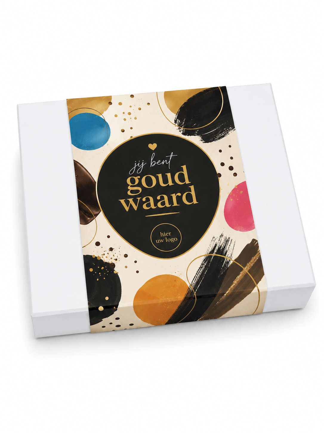 Luxe magneetdoos gevuld met overheerlijke "smaakmakers" bonbons - inclusief banderol